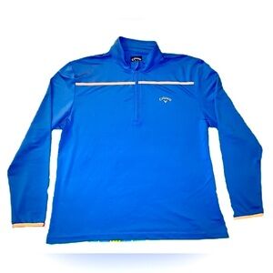 Callaway Golf XXL Weather Series UPF 50 Blue Quarter Zip Pullover Shirt 2XL